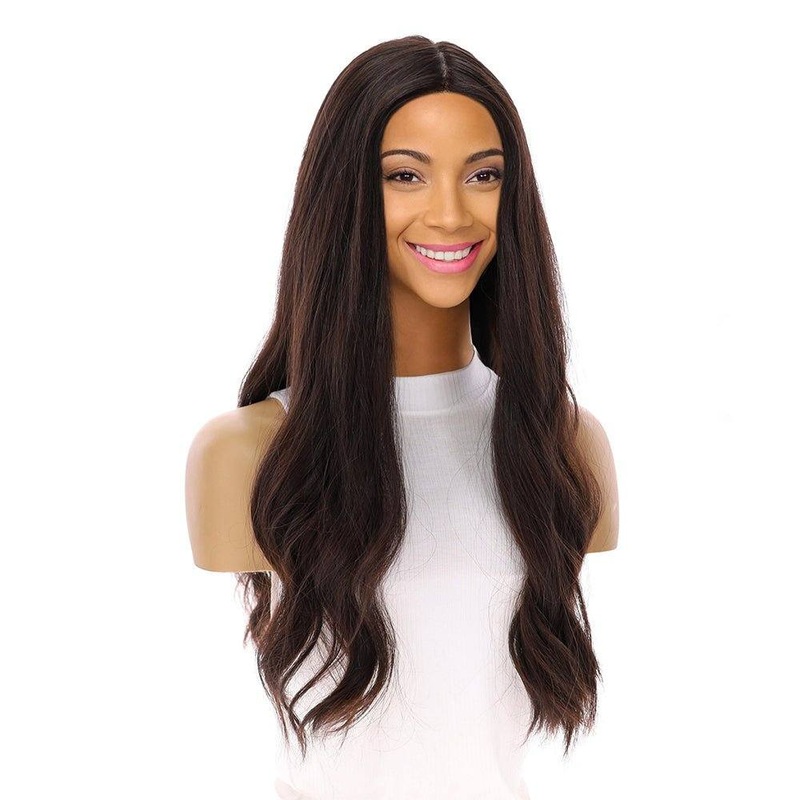 24″ Divine Luxe Lace Top Topper #2 Neutral Dark Brown Zig Zag Lace Front