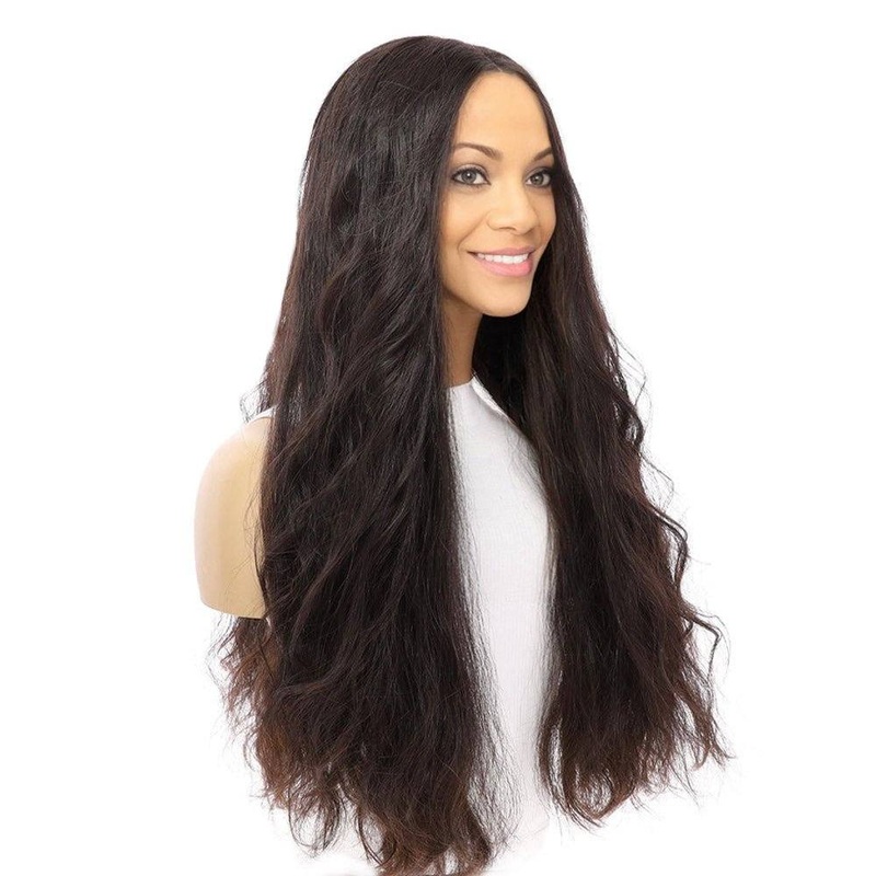 26″ Divine Lace Top Wig Soft Black Wavy Zig Zag Lace Front