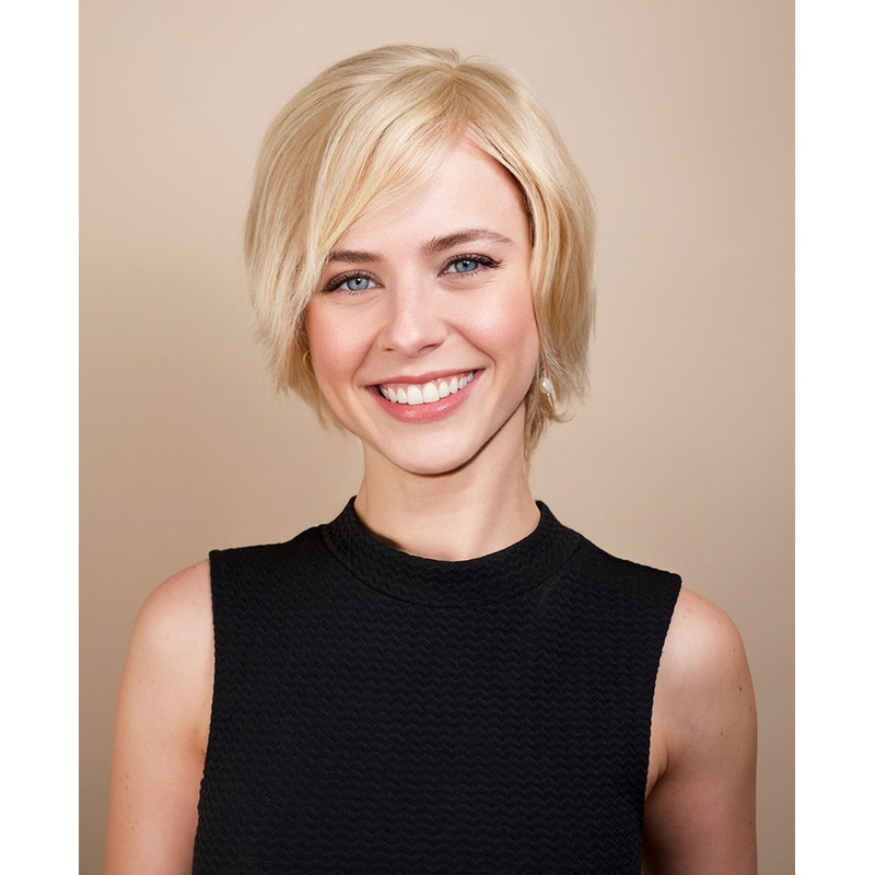 european virgin hair wig – 6″ blonde highlights.