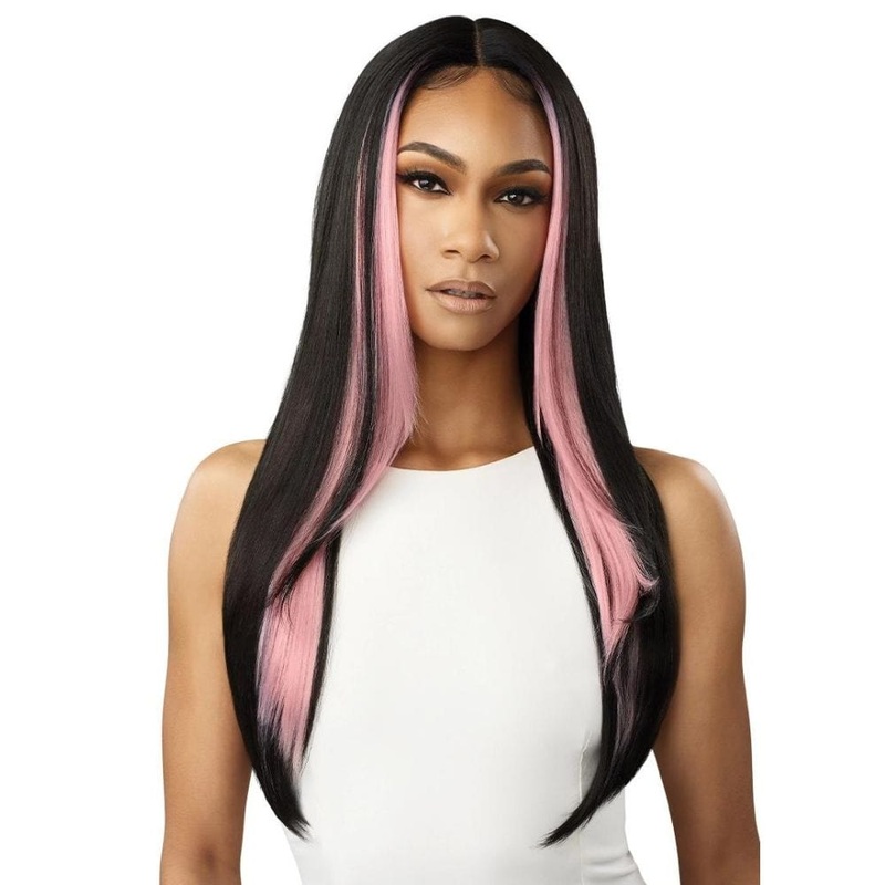 Outre Synthetic Color Bomb Lace Front Wig – Chandice 1 JET BLACK