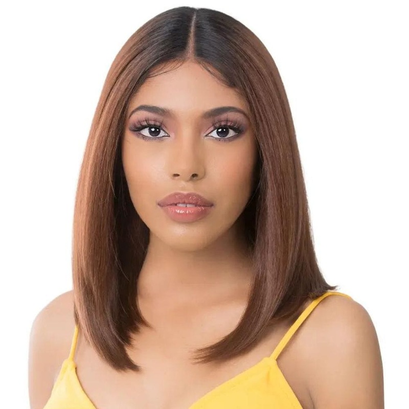 It’s A Wig! Synthetic HD Transparent Lace Front Wig – Devika 1 JET BLACK