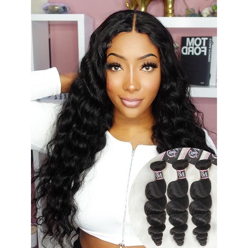 Loose Wave Bundles 1/3/4Pcs Natural Black Hair Extensions 3 Bundles/Pack 10 12 14