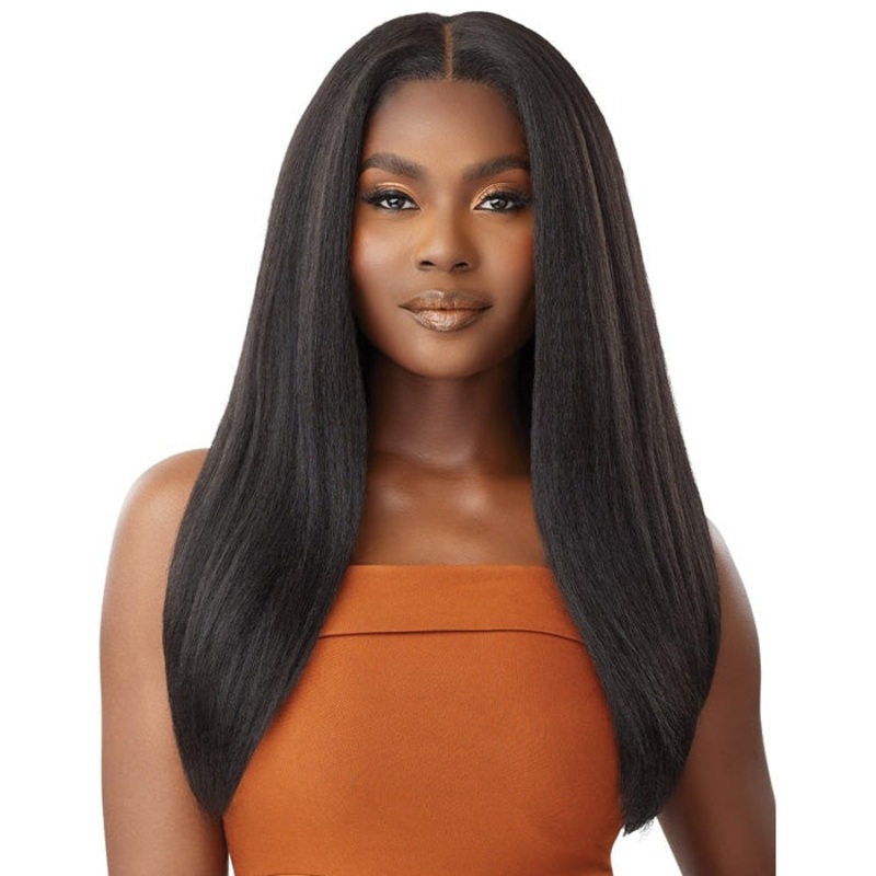 Outre Glueless 100% Human Hair Blend 5X5 HD Lace Closure Wig – HHB-KINKY STRAIGHT 24″ 1