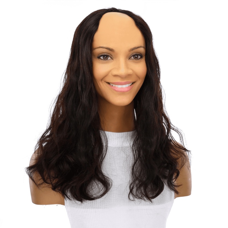 18″ U-Shape Topper Soft Black Wavy