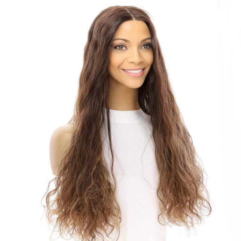 26″ Divine Lace Top Wig Medium Brown Balayage Wavy Zig Zag Lace Front