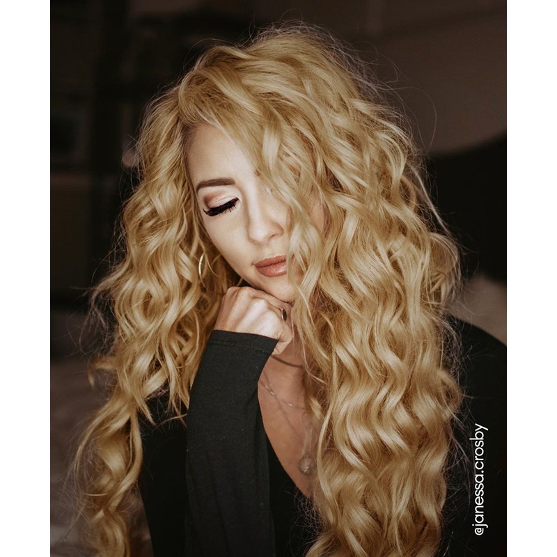 curly tape-in hair extensions medium blonde. 14″/50g Regular
