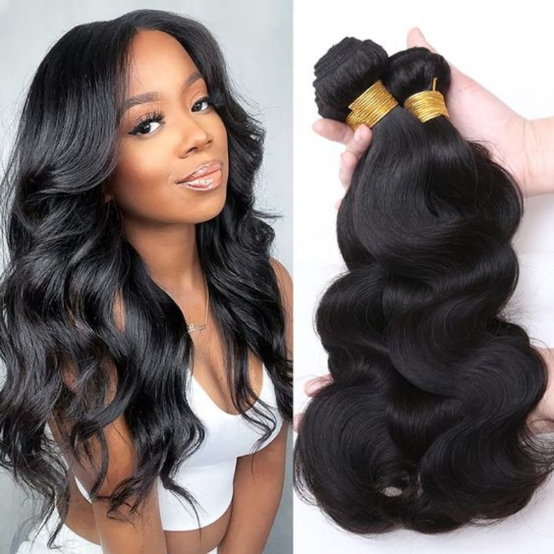 QVR Virgin Human Hair Bundles Natural Color Body Wave Hair 3 Bundles 10″10″10″