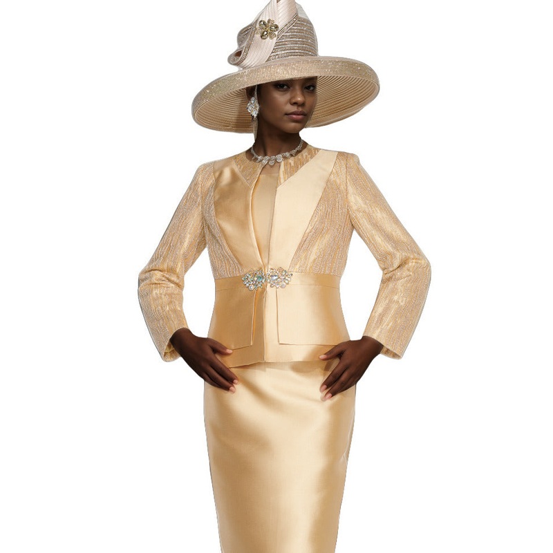 Refined in Shine 3PC Metallic Suit Gold 8