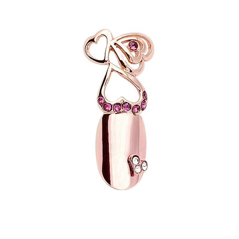 Stephen Nail Jewelry Triple Hearts (Small-Pink Gold)