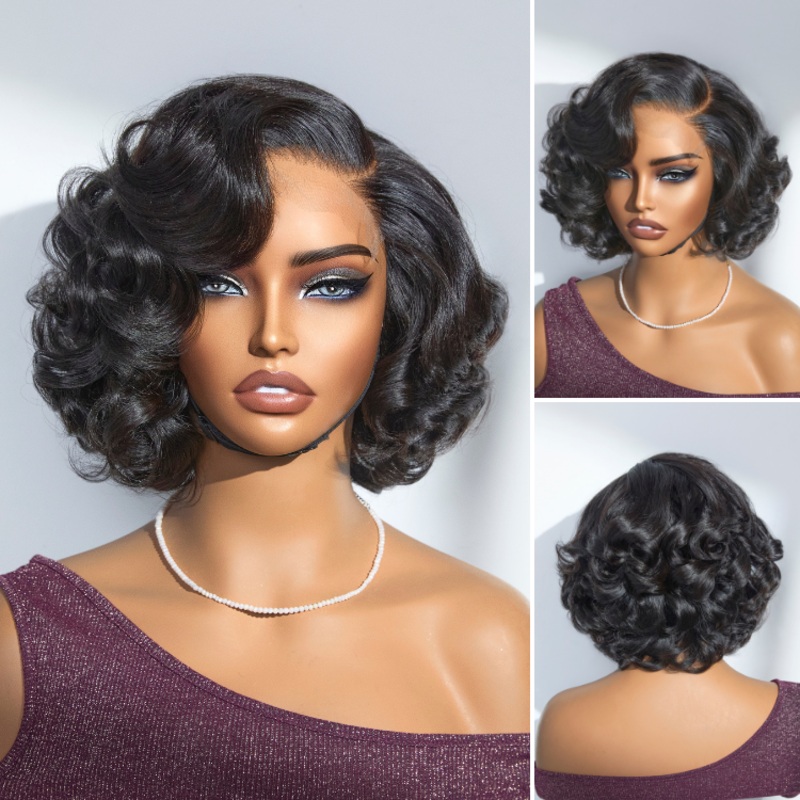 1 SEC INSTALL WIG | Mature Boss Brown Ombre Highlight / Natural Black / Salt and Pepper Loose Wave Glueless Minimalist HD Lace Wig Natural Black 8 Yes