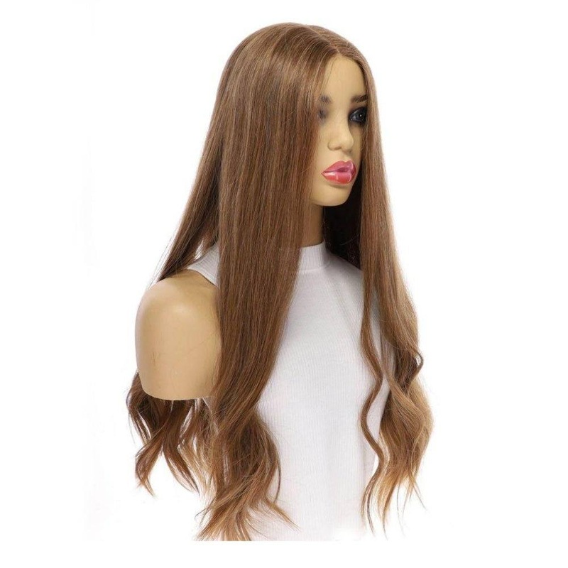 26″ Divine Luxe Lace Top Wig  #12 Warm Light Brown Zig Zag Lace Front