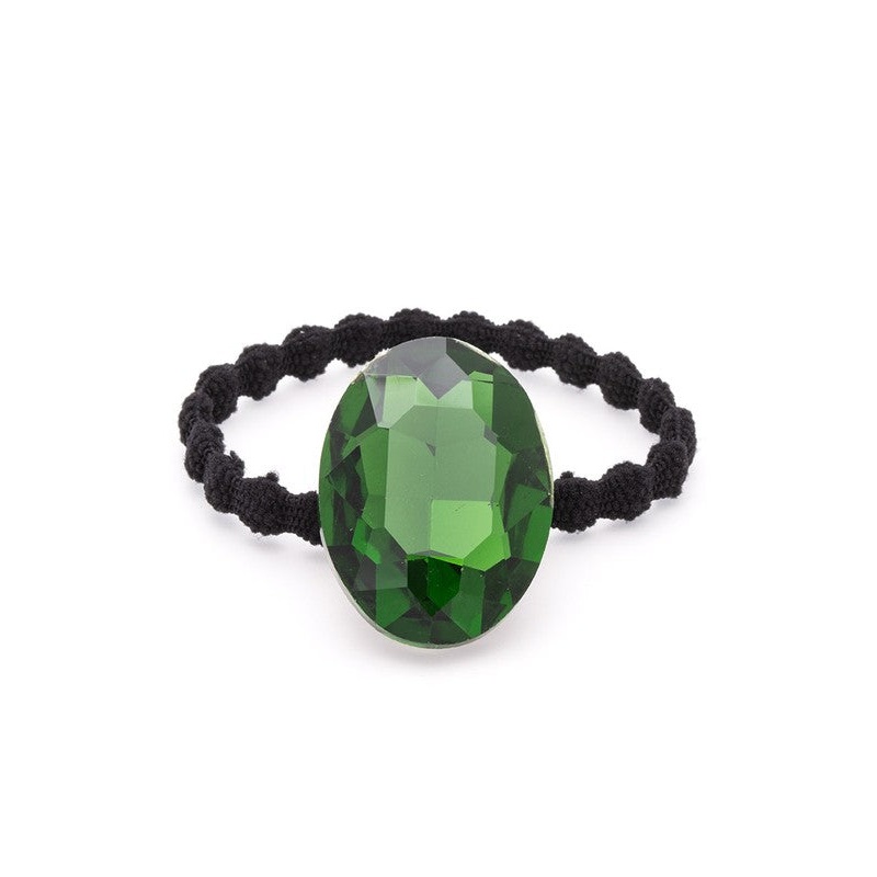 Oval Crystal Hair Tie Black Diamond O/S
