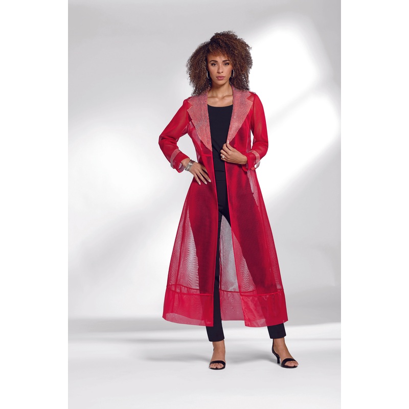 Seek Out Sequins Mesh Duster by Studio EY Red 3X