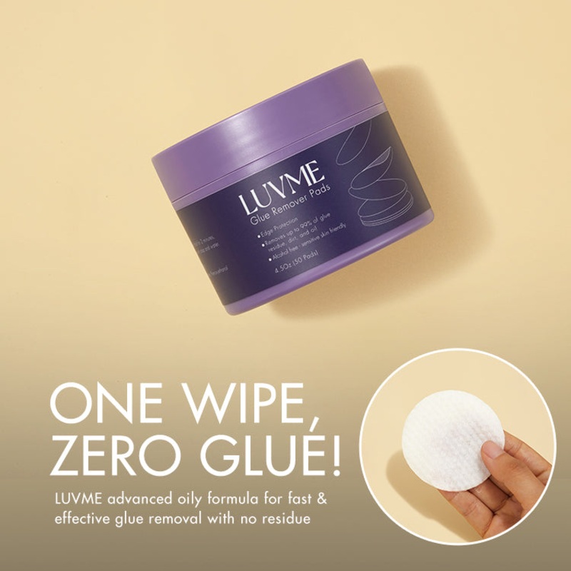 US Only | Luvme Glue Remover Pads 4.5 Oz (50 Pads) | Add-on Item 50 Pads (Pack of 1)