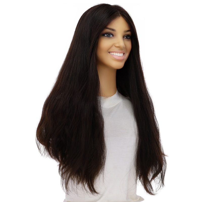 24″ Divine Lace Top Wig Neutral Black Wavy Zig Zag Lace Front