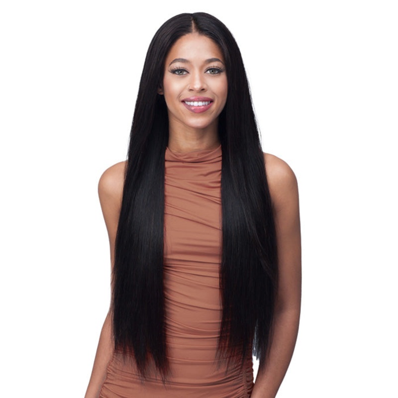 Bobbi Boss 100% Unprocessed Remy HD Lace Bundle Hair Wig -STRAIGHT 28″ NATURAL