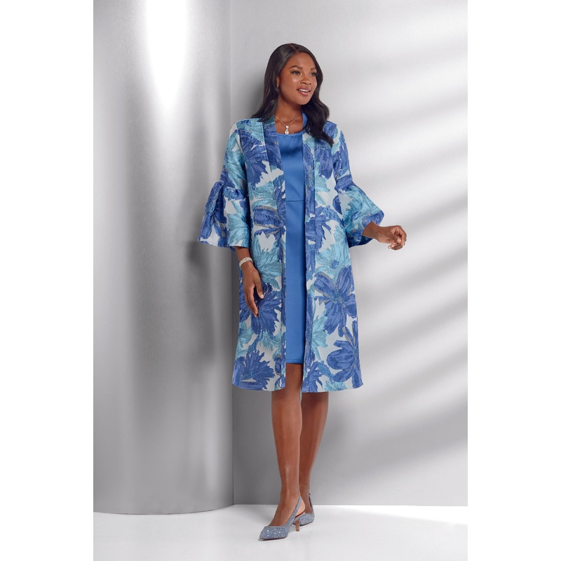 Dream in Blue Jacket Dress by EY Boutique BLUE MULTI 10