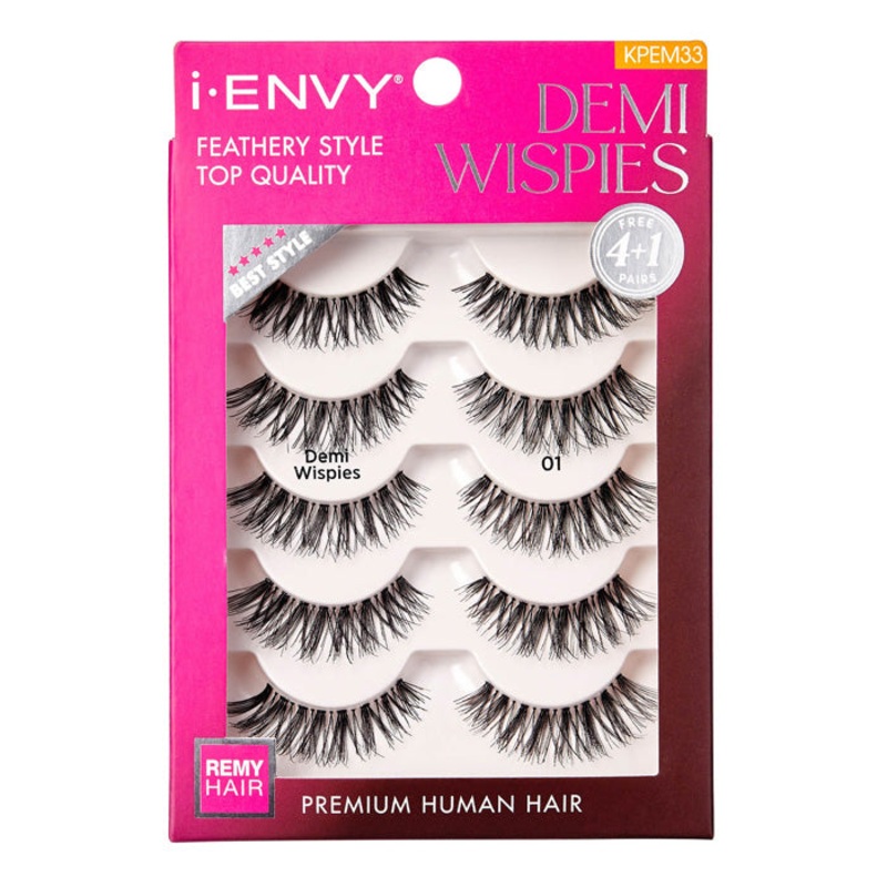 Kiss i-envy Remy Hair Eyelashes – DEMI WISPIES 01 KPEM33 DEMI WISPIES