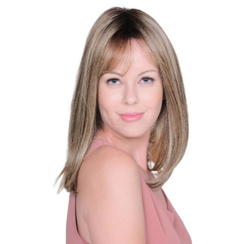 Lace Front Mono Top Bangs 16″ Bombshell Blonde