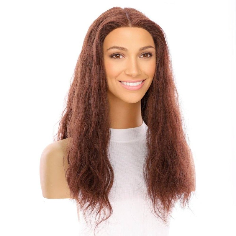 20″ Divine Lace Top Wig Auburn Wavy Zig Zag Lace Front