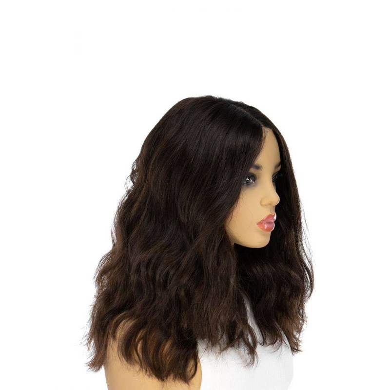 20″ Secret Lace Top Wig #4 Dark Brown Wavy