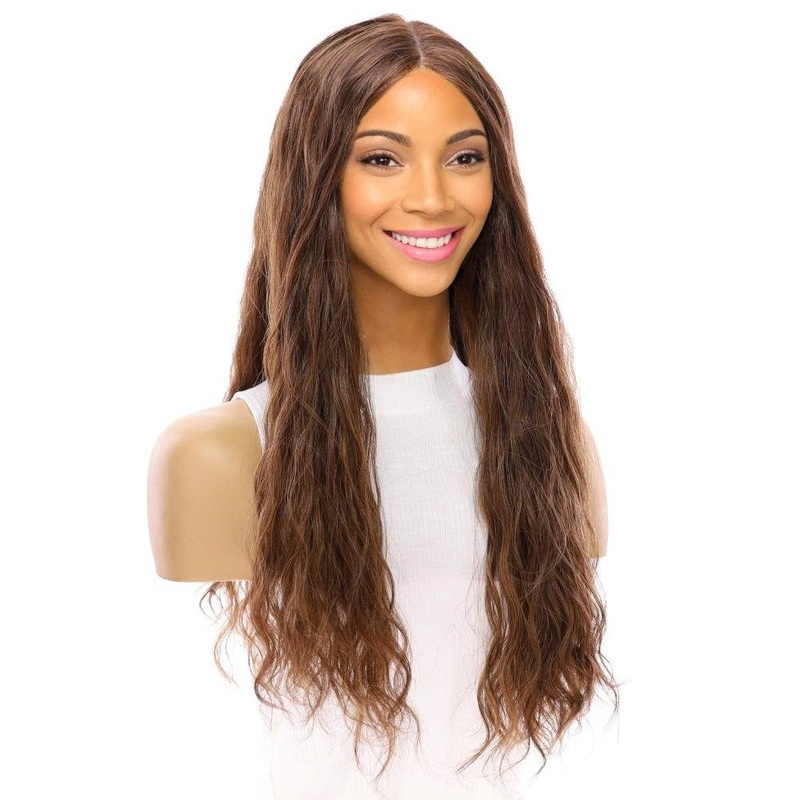 24″ Divine Lace Top Wig Medium Brown Babylight Wavy Zig Zag Lace Front