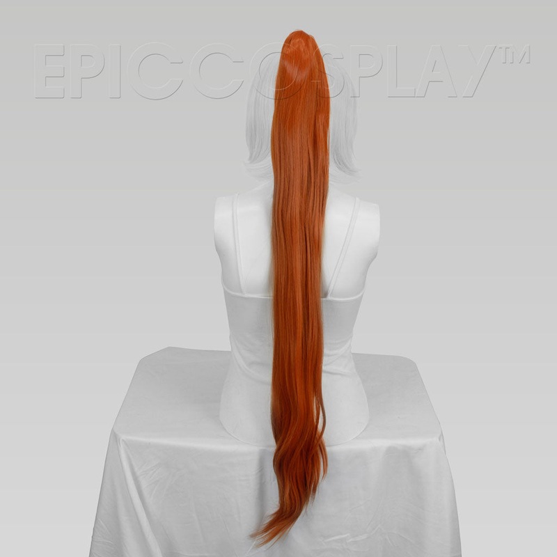 35″ Autumn Orange Straight Ponytail Clipon
