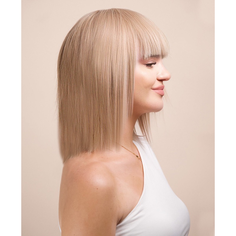 bob wig with fringe – 10″ ash blonde.