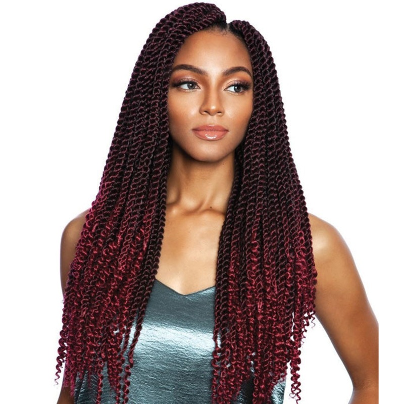 Mane Concept Afri Naptural Crochet Loop Pre-Stretched Braid – SB308 3X COILY ENDS SENEGAL TWIST 18″ 1