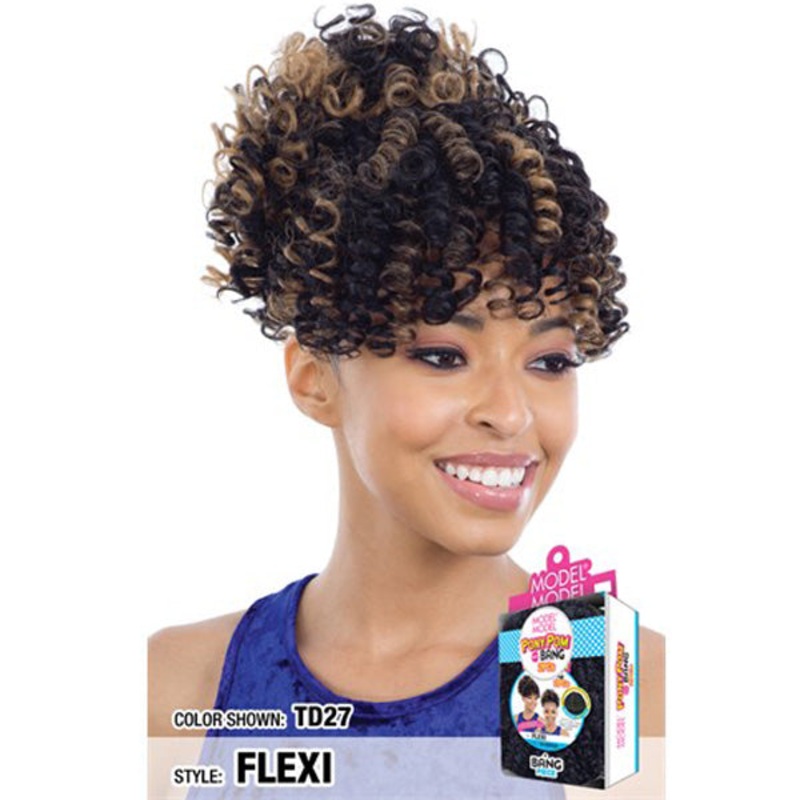 Model Model Synthetic Ponypom and Bang Drawstring Ponytail – FLEXI 1