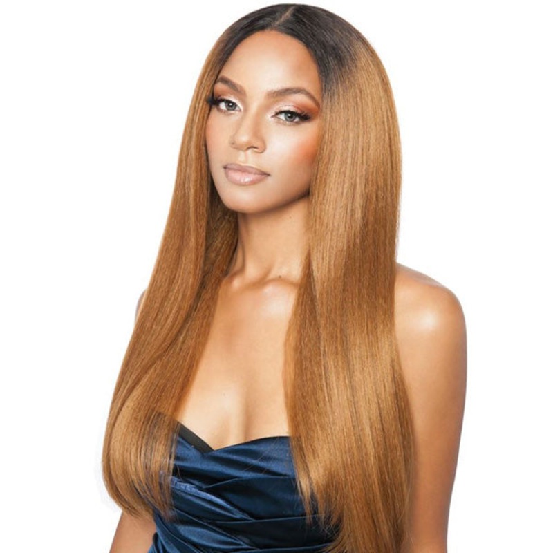 Brown Sugar Human Hair StyleMix Uniweave V Part Wig – BSUW07 NATURAL STRAIGHT 28 Inch OT1B/BUG