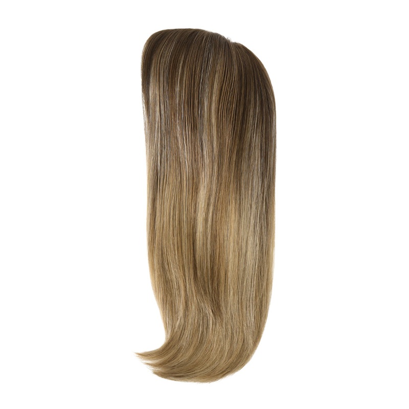 Brown with Light Highlights Welded Lace Medical Wig 13″