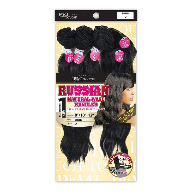 New Born Free Premium Remi Touch Weave RUSSIAN NATURAL WAVE 3Pcs 1