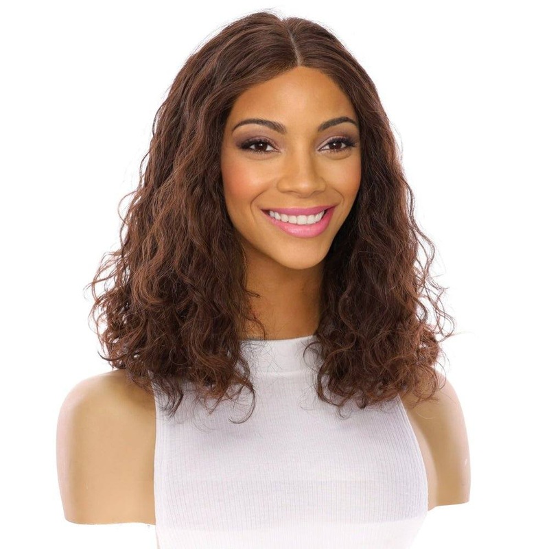 16″ Divine Luxe Lace Top Wig #5 Warm Dark Brown Wavy Zig Zag Lace Front