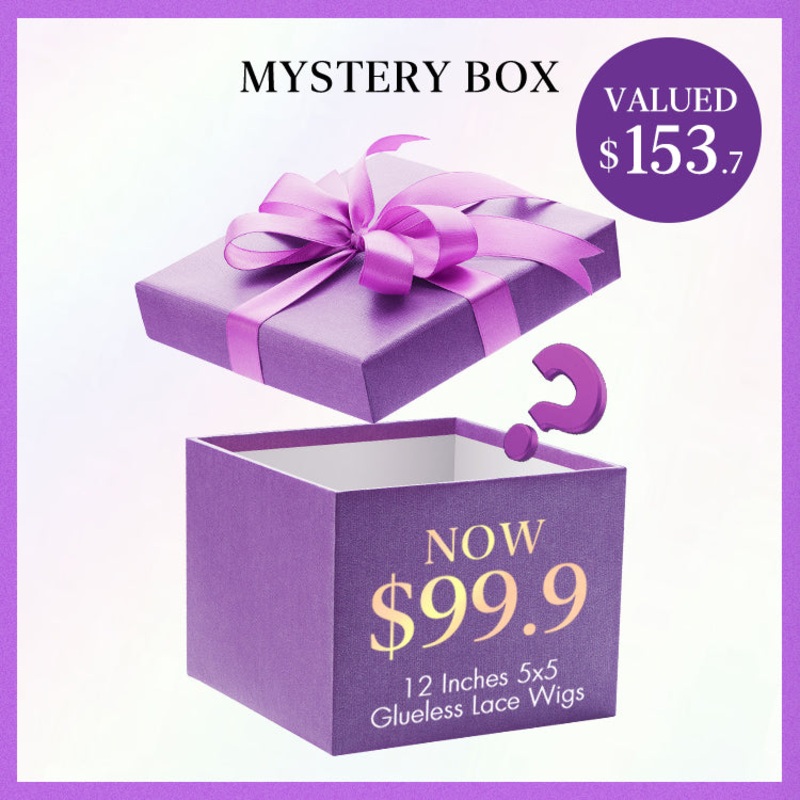 US Only | Mystery Box | VALUED $153.7 | 12 Inches 5×5 Glueless Lace Wigs – US Only 12