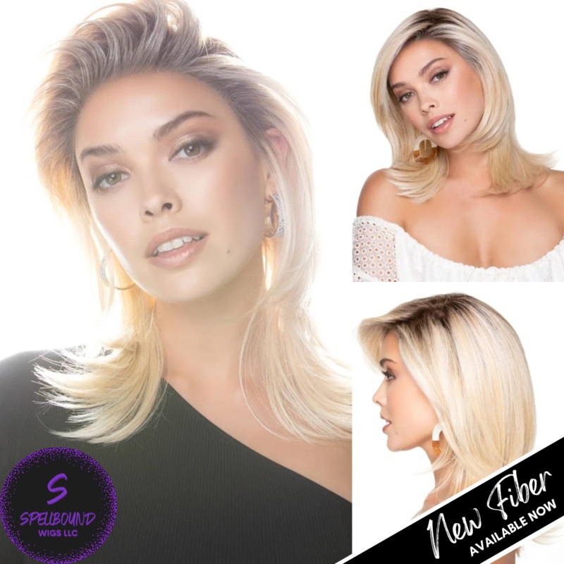 Feathered Bob – Look Fabulous Collection by TressAllure EL12/22/8 – Light Golden Brown/Gold Blonde Blend with Gold Blonde Highlights and Medium Brown Roots