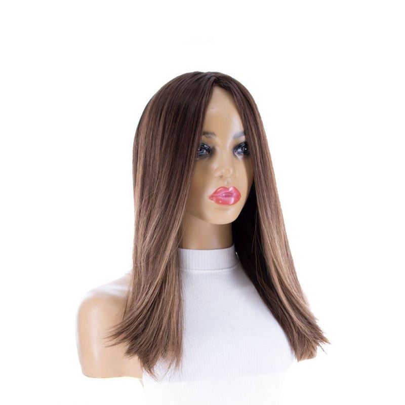 19″ Nicole Silk Top Wig Medium Brown Babylight Zig Zag Lace Front