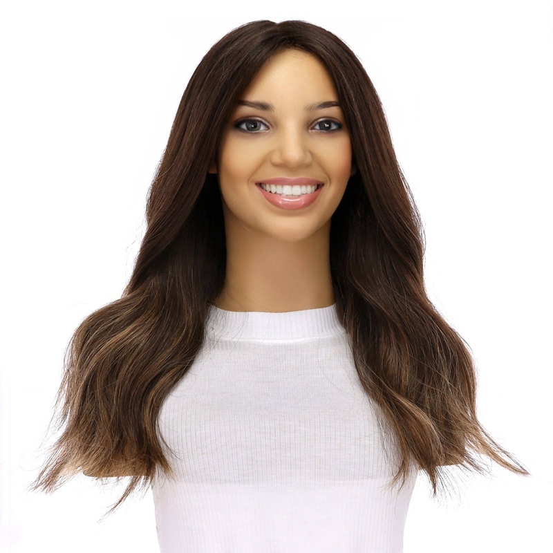 20″ Divine Lace Top Wig Dark Brown Balayage Zig Zag Lace Front