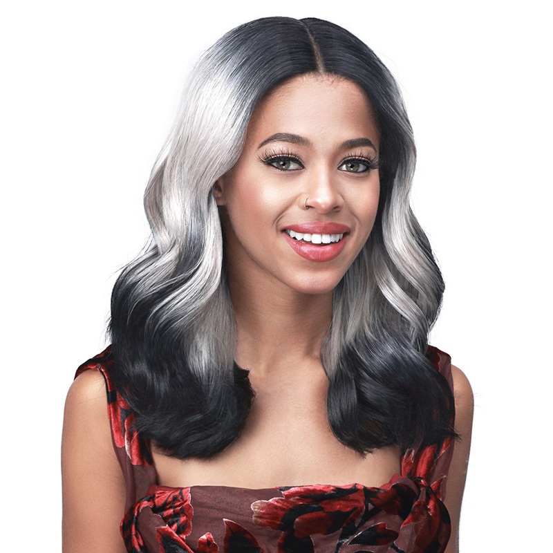 Deja | Lace Front Synthetic Wig by Bobbi Boss 3T1B/Ash Grey