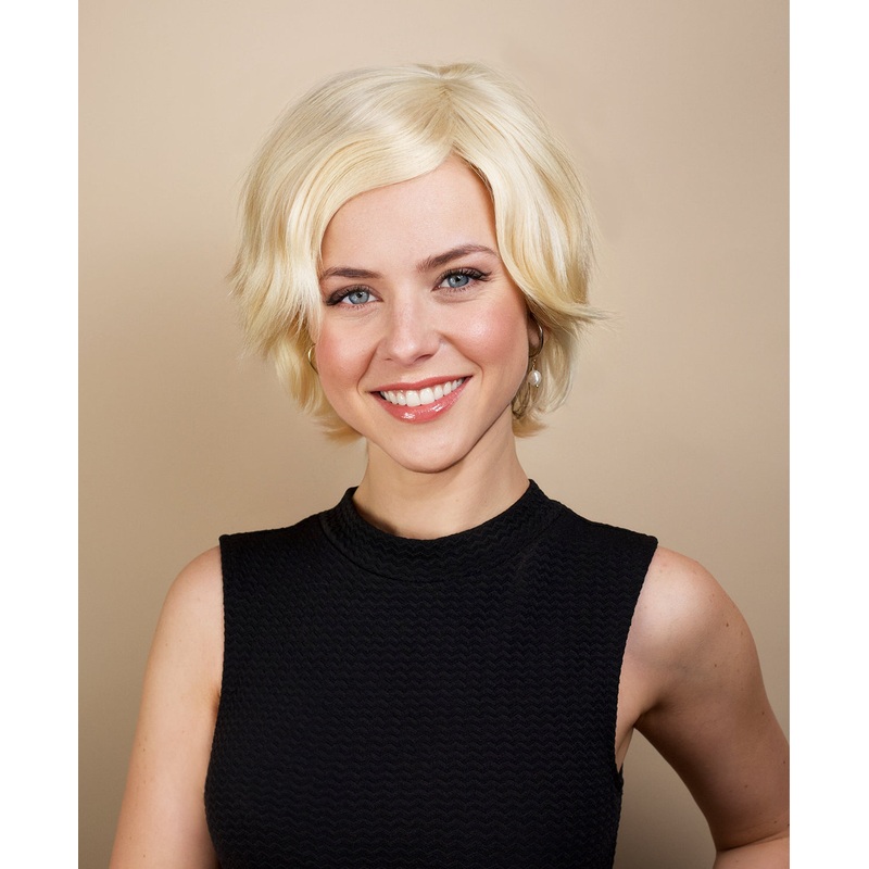 european virgin hair wig – 6″ light blonde.