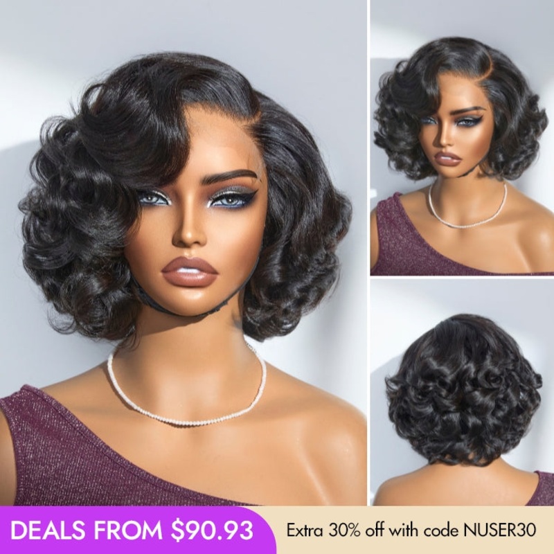 New Customers Only | 1 SEC INSTALL WIG | Mature Boss Brown Ombre Highlight / Natural Black / Salt and Pepper Loose Wave Glueless Minimalist HD Lace Wig Natural Black 8 Yes
