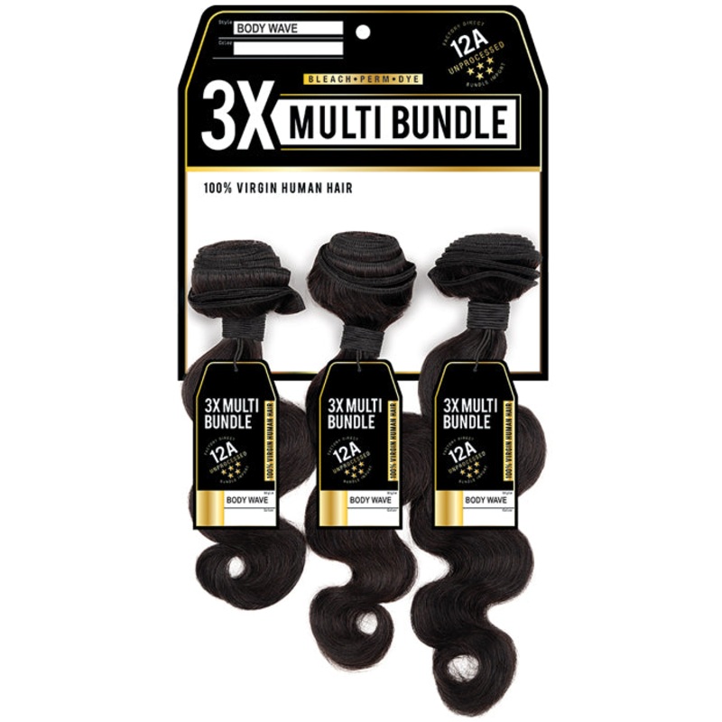 Sensationnel 12A 100% Virgin Human Hair 3X Bundle Weave – BODY WAVE 10″12″14″ NATURAL