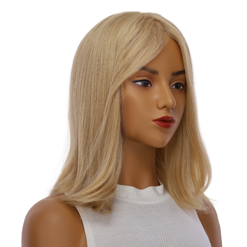 14″ Emerald Silk Top Topper Golden Blonde w/ No Rooting 5 x 6″
