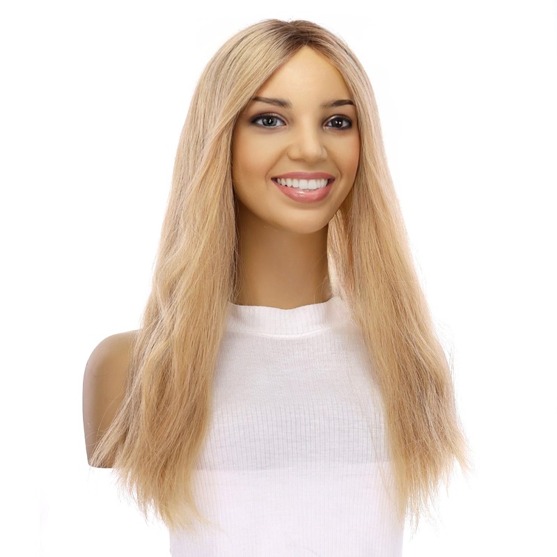 20″ Divine Lace Top Topper Golden Blonde Wavy Zig Zag Lace Front