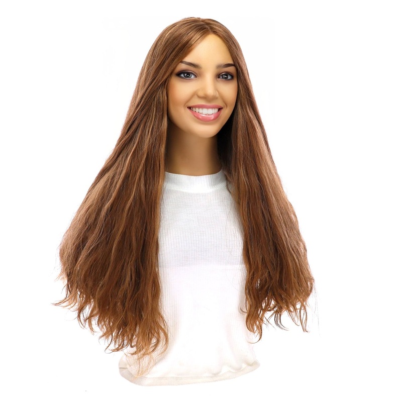 24″ Luxe Silk Top Wig #14 Warm Dark Blonde Wavy Zig Zag Lace Front