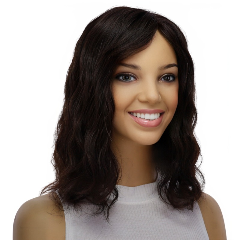 14″ Topaz Lace Top Topper #1B Black Wavy 3 x 5″