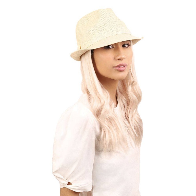 20″ HatFall Wig Ice Blonde Open Wefted