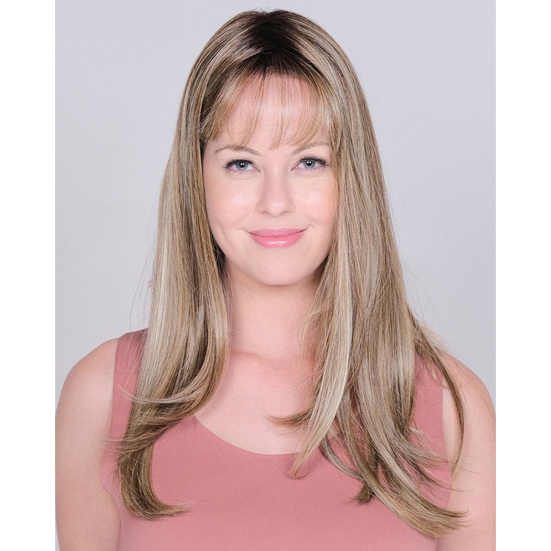 Lace Front Mono Top Bangs 19 | Synthetic Hair Topper by Belle Tress Bombshell Blonde