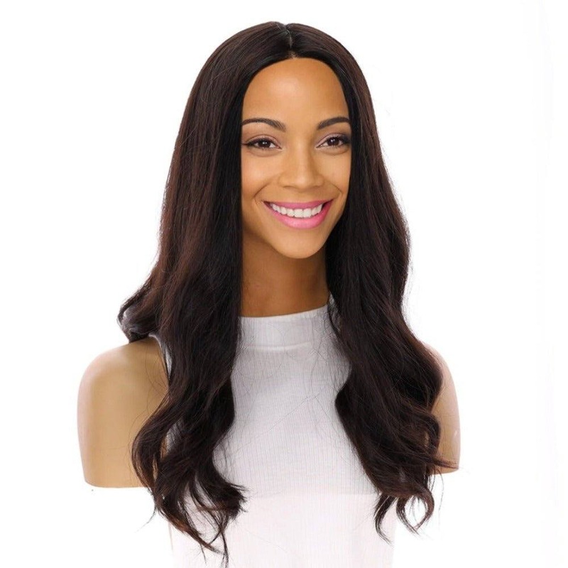 20″ Luxe Silk Top Wig #1B Black Zig Zag Lace Front
