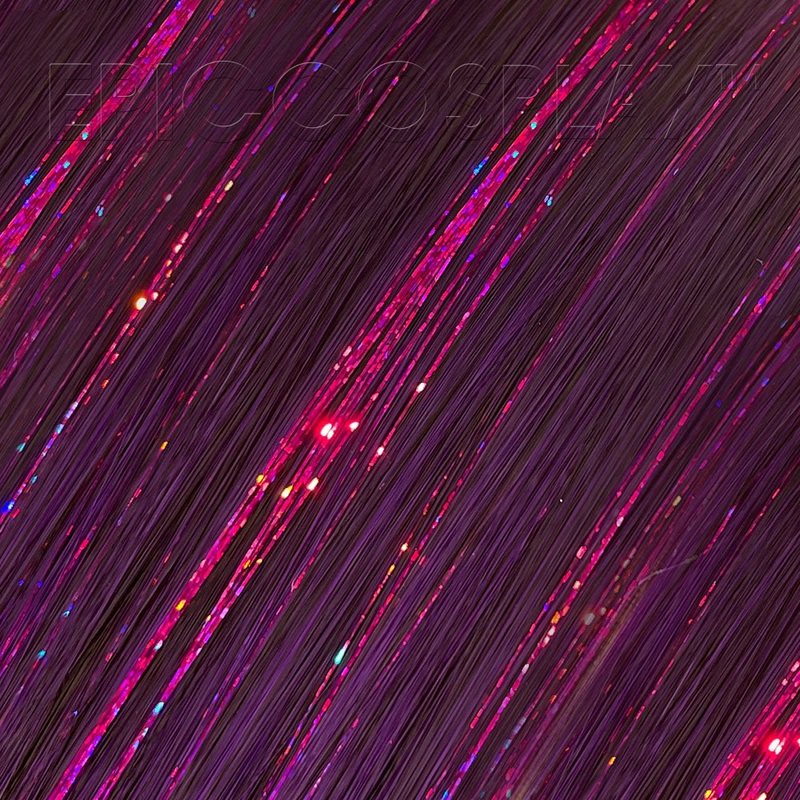 35″ Tinsel Blended Weft Extension – Purple Black Fusion